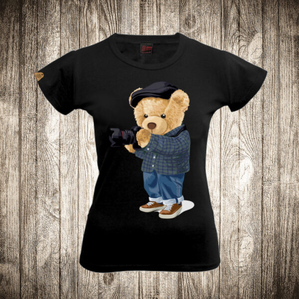 zenska majica boja crna slika meda teddy bear 84 fotograf