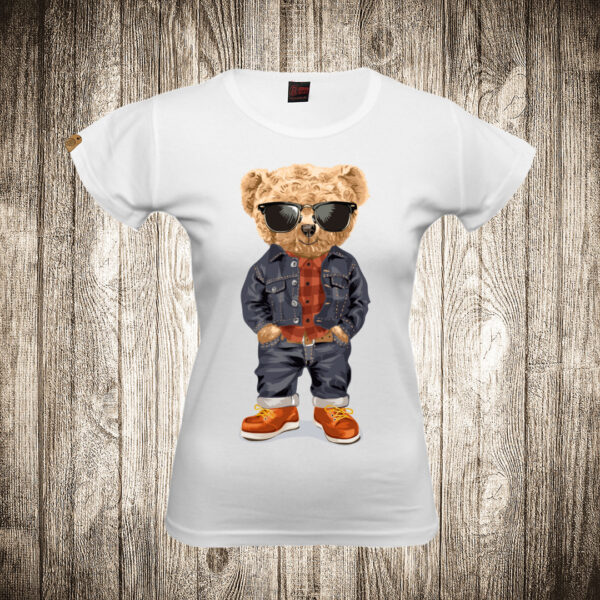 zenska majica boja bela slika meda teddy bear 85