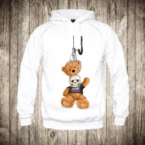 duks sa kapuljacom boja bela slika meda teddy bear 86 kostur