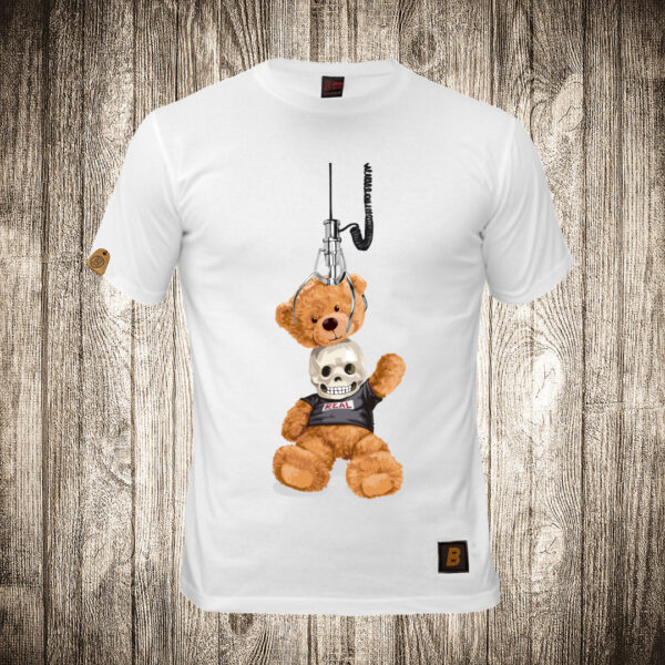 muska majica boja bela slika meda teddy bear 86 kostur