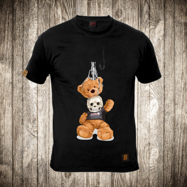 muska majica boja crna slika meda teddy bear 86 kostur