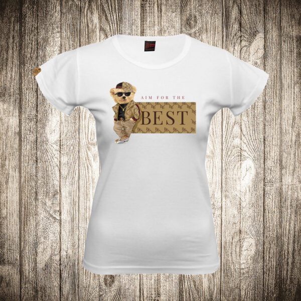 zenska majica boja bela slika meda teddy bear 88 for the best