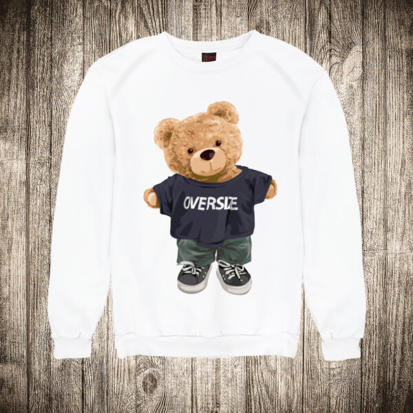 duks bez kapuljace boja bela slika meda teddy bear 89 oversized