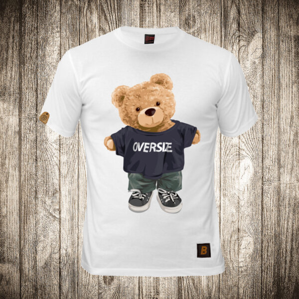 muska majica boja bela slika meda teddy bear 89 oversized