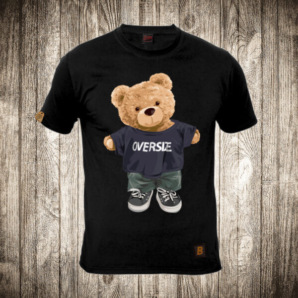 muska majica boja crna slika meda teddy bear 89 oversized