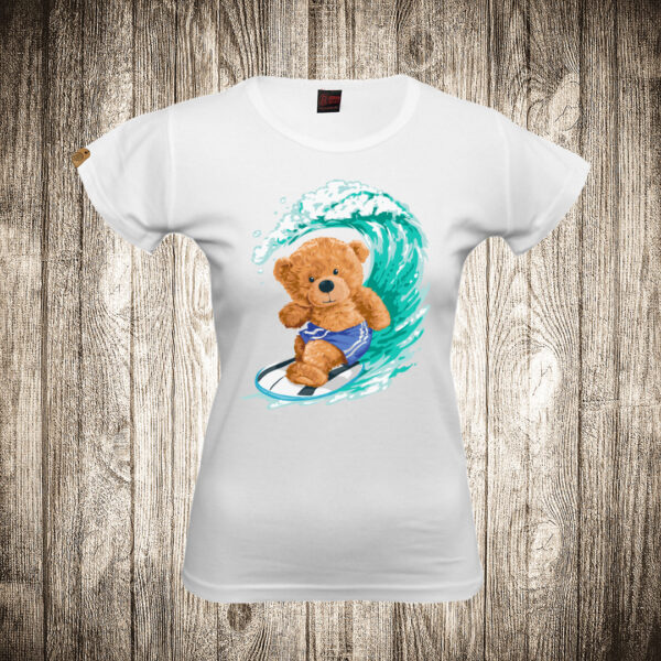 zenska majica boja bela slika meda teddy bear 95 surfer