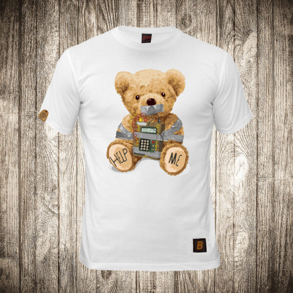decija majica boja bela slika meda teddy bear help me