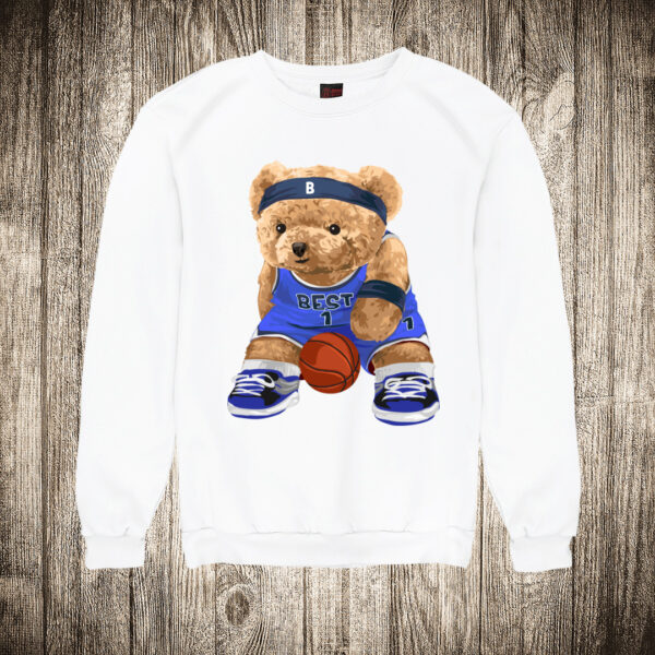 duks bez kapuljace boja bela slika meda teddy bear kosarkas 1