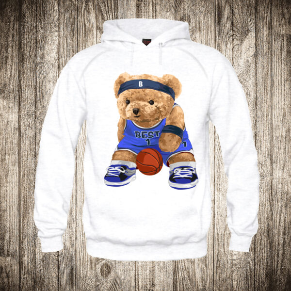 duks sa kapuljacom boja bela slika meda teddy bear kosarkas 1