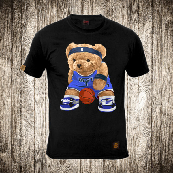 muska majica boja crna slika meda teddy bear kosarkas 1