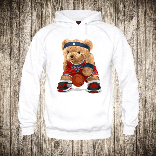 deciji duks boja bela slika meda teddy bear kosarkas 2