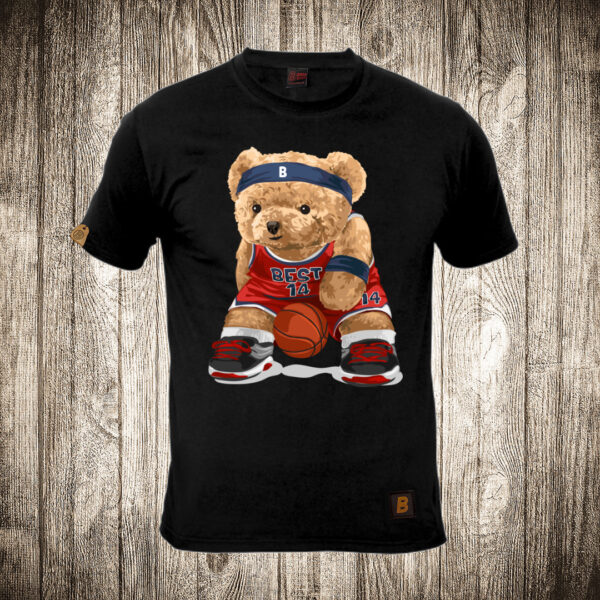 muska majica boja crna slika meda teddy bear kosarkas 2