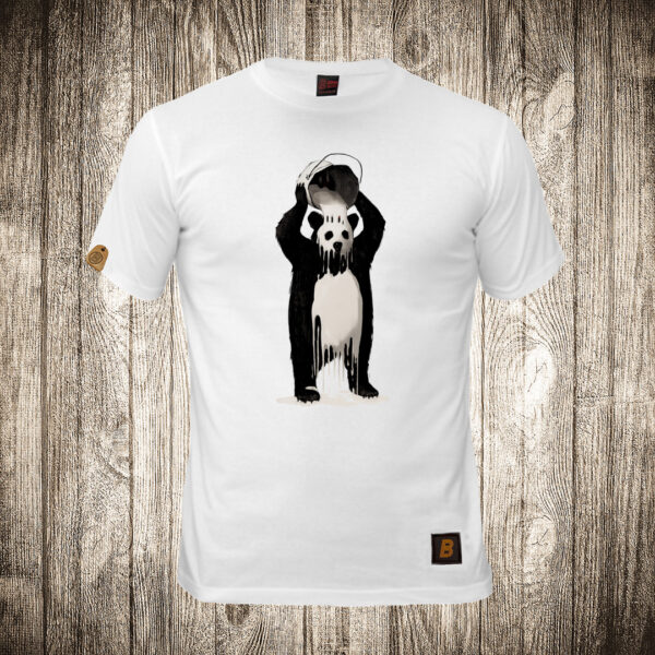 decija majica boja bela slika medved sa mlekom panda
