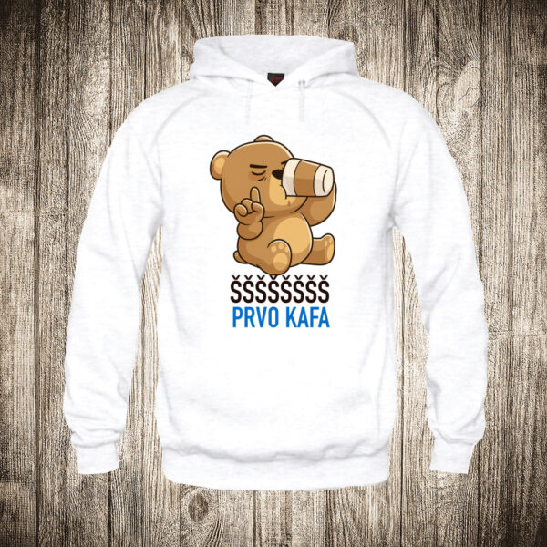 deciji duks boja bela slika medvedic ssss prvo kafa