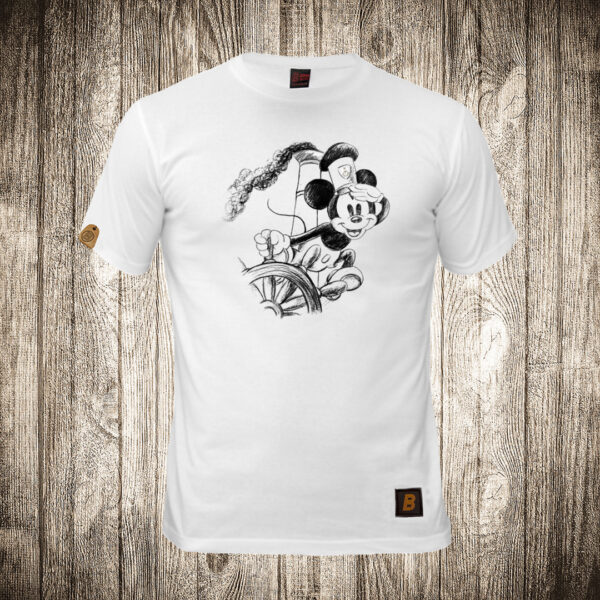 decija majica boja bela slika miki maus mickey mouse na brodu 2