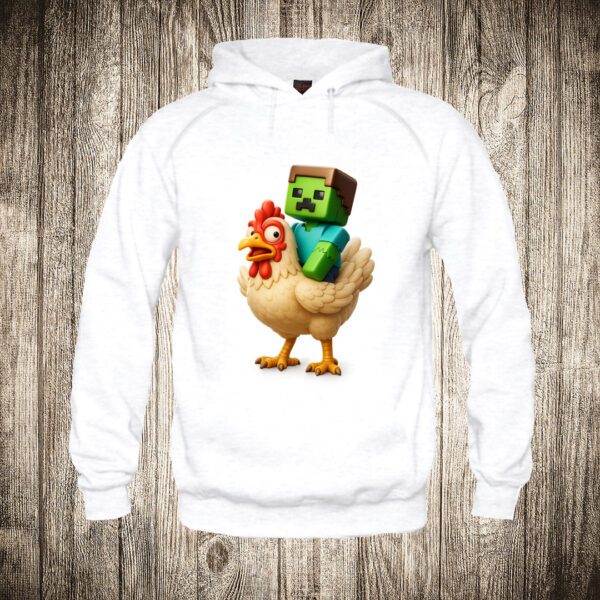 deciji duks boja bela slika minecraft i kokoska