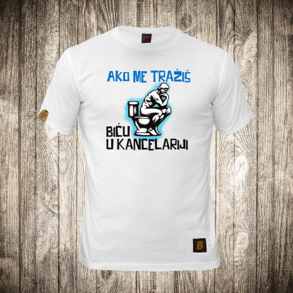 decija majica boja bela slika mislilac ako me trazis bicu u kancelariji wc solja 1