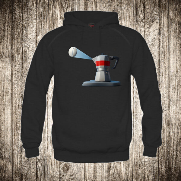 duks sa kapuljacom boja crna slika mokapot kao svetionik kafa espresso