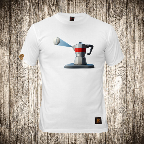 muska majica boja bela slika mokapot kao svetionik kafa espresso
