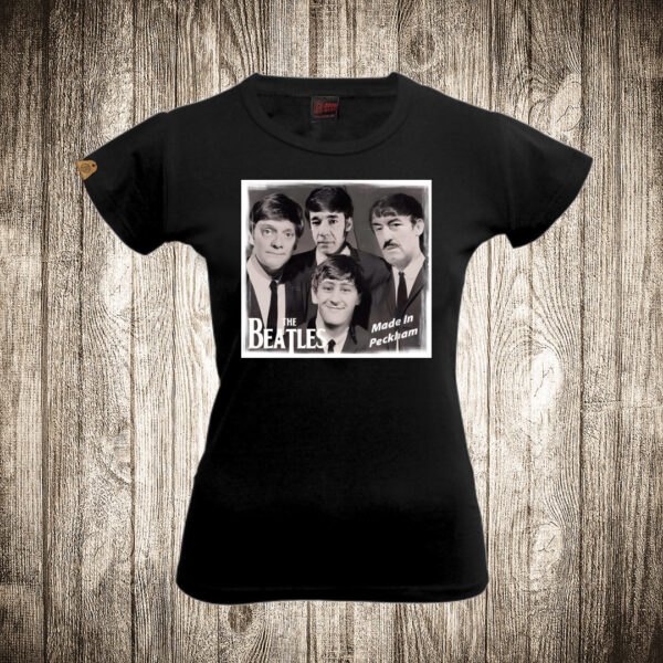 zenska majica boja crna slika mucke only fools and horses the beatles