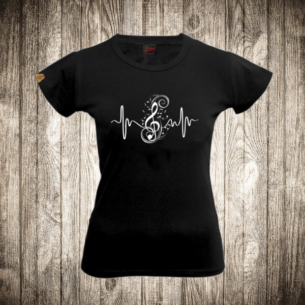 zenska majica boja crna slika muzika otkucaj srca 2