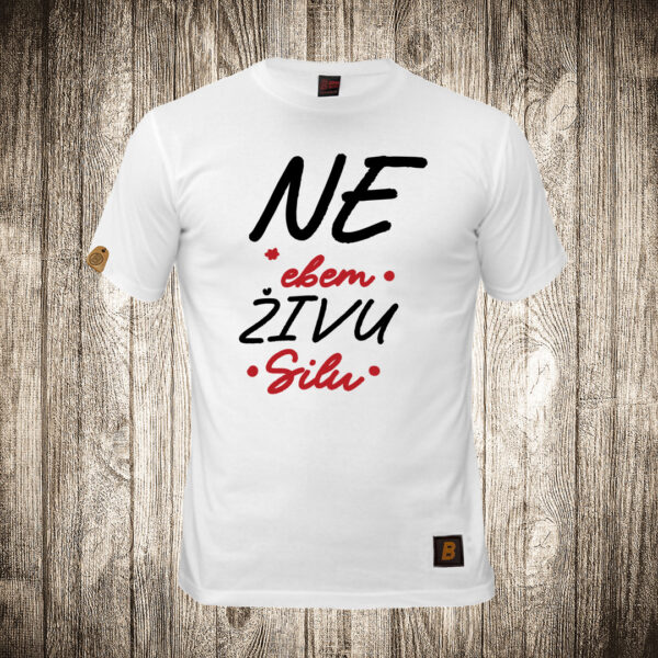 decija majica boja bela slika ne ebem zivu silu