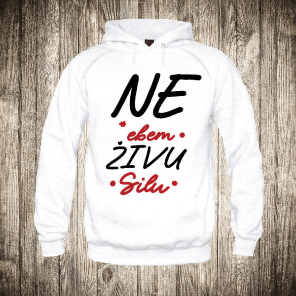 duks sa kapuljacom boja bela slika ne ebem zivu silu