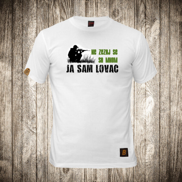 decija majica boja bela slika ne zezaj se sa mnom ja sam lovac lov