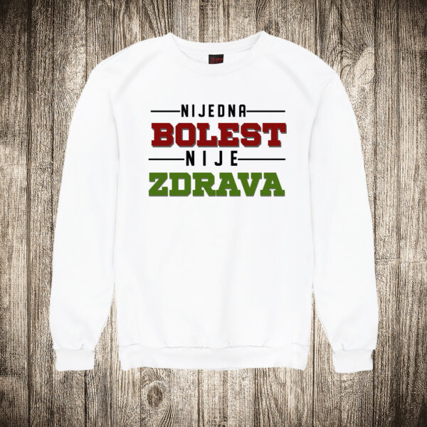 duks bez kapuljace boja bela slika nijedna bolest nije zdrava