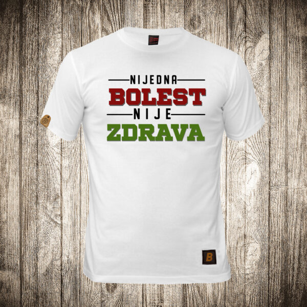 muska majica boja bela slika nijedna bolest nije zdrava