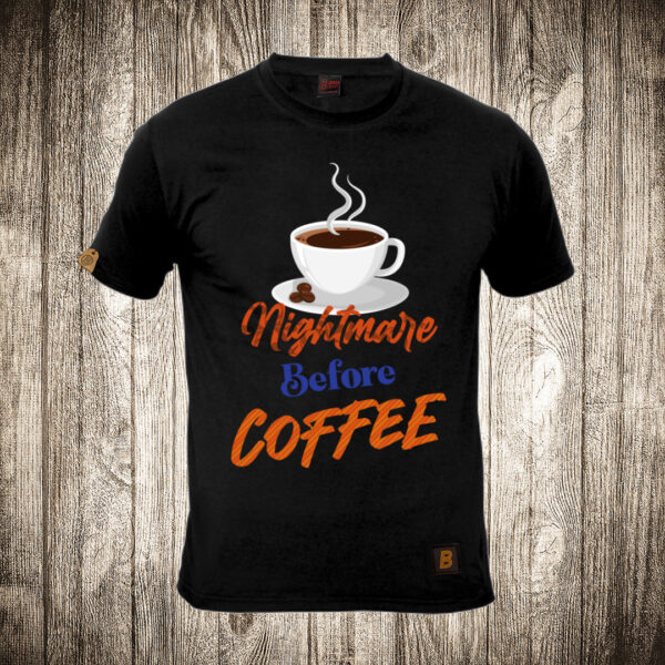 muska majica boja crna slika nightmare before coffee