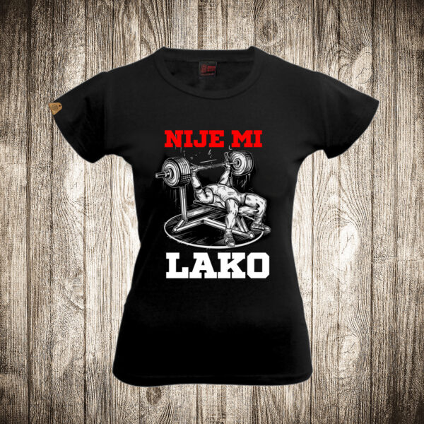 zenska majica boja crna slika nije mi lako trening bilder teretana