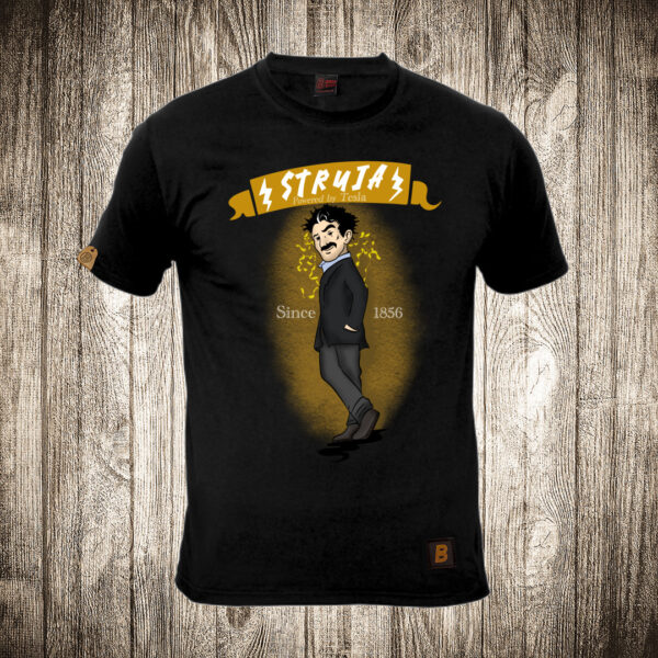 muska majica boja crna slika nikola tesla 11 since 1856