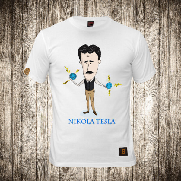 muska majica boja bela slika nikola tesla 5