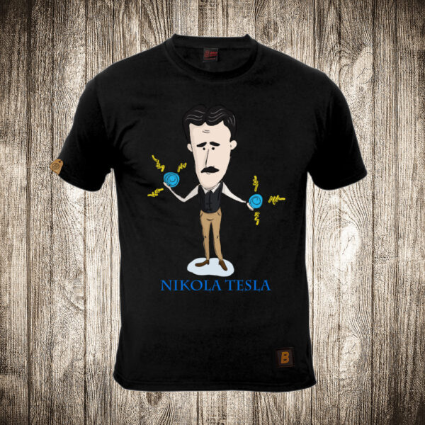 muska majica boja crna slika nikola tesla 5