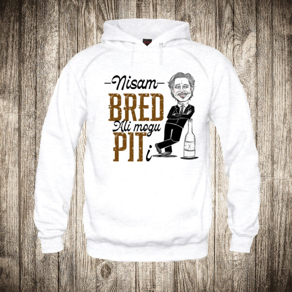 duks sa kapuljacom boja bela slika nisam bred ali mogu piti pivo