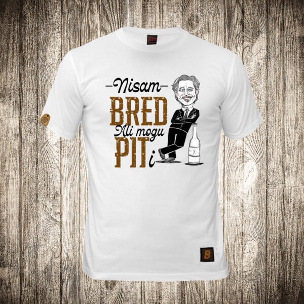 muska majica boja bela slika nisam bred ali mogu piti pivo