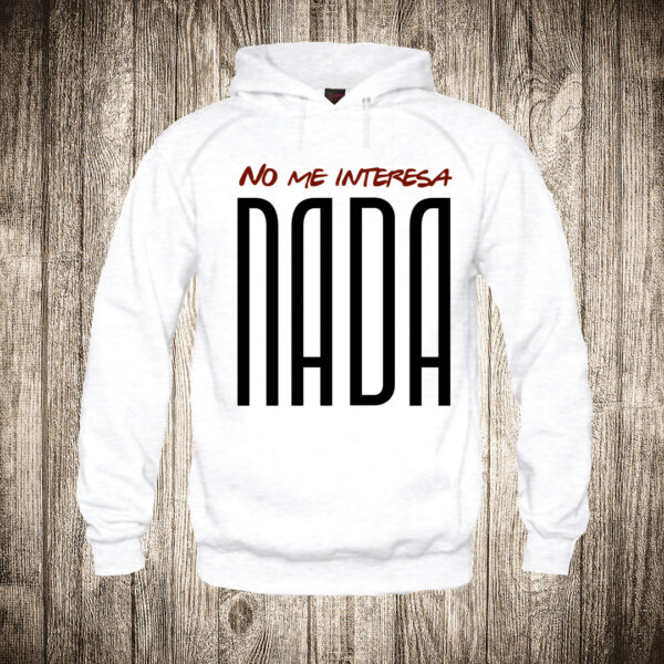 duks sa kapuljacom boja bela slika no me interesa nada ne interesuje me