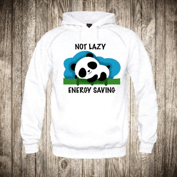 duks sa kapuljacom boja bela slika not lazy energy saving panda