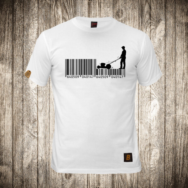 muska majica boja bela slika okosen barcode