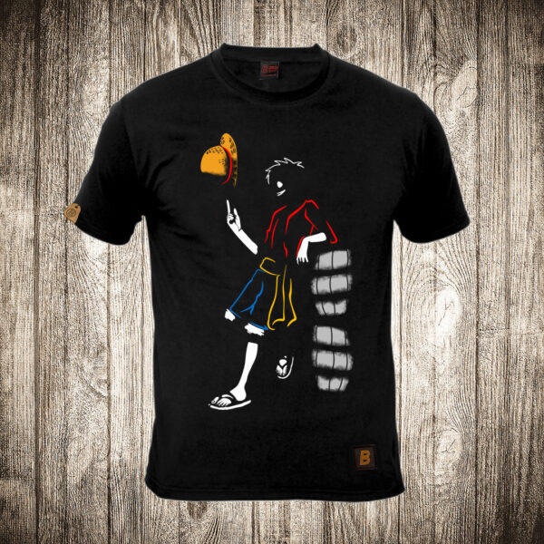 muska majica boja crna slika one piece monkey silueta