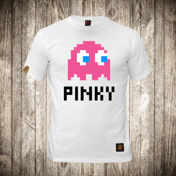 decija majica boja bela slika pac man 8 pinky