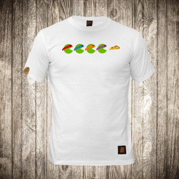 muska majica boja bela slika pac man nindza kornjace pizza pica