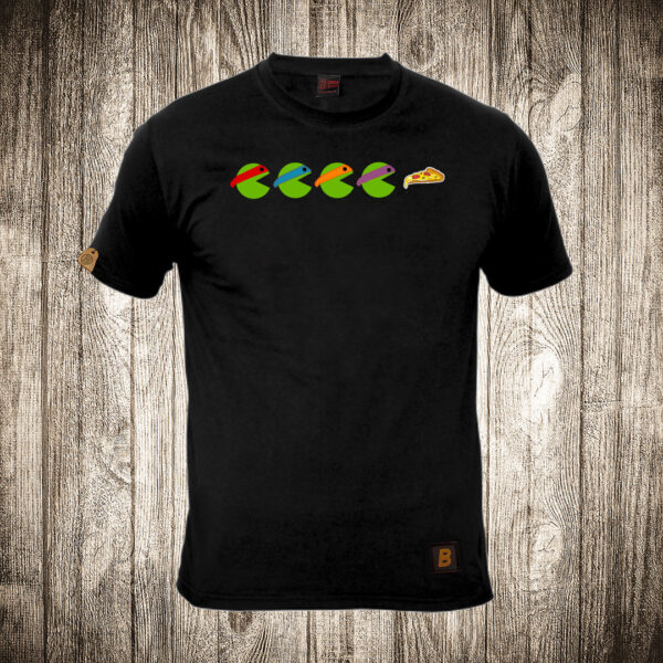 muska majica boja crna slika pac man nindza kornjace pizza pica