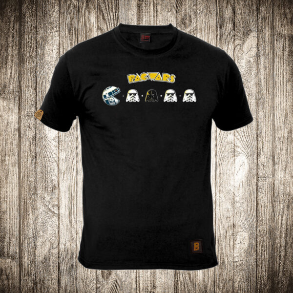 muska majica boja crna slika pac wars pacman i star wars