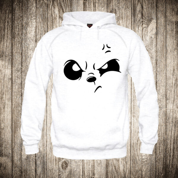 duks sa kapuljacom boja bela slika panda konture lica