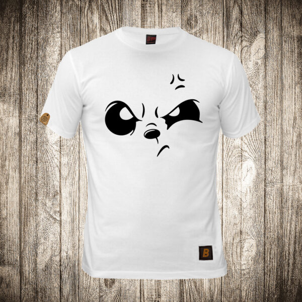 muska majica boja bela slika panda konture lica