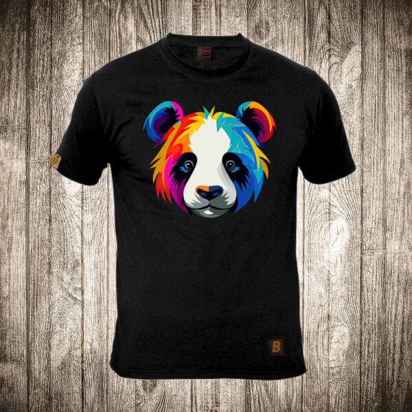 muska majica boja crna slika panda multikolor