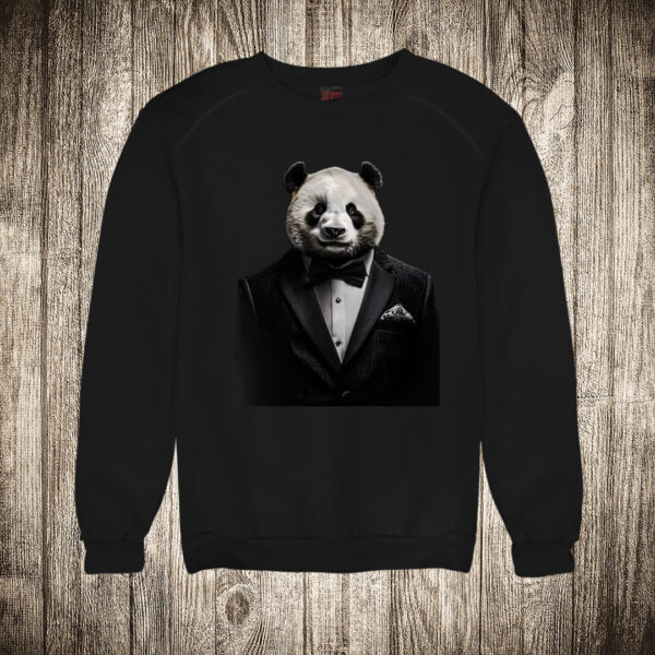 duks bez kapuljace boja crna slika panda nosi smoking odelo