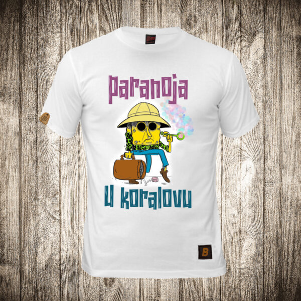 muska majica boja bela slika paranoja u kolarovu sundjer bob